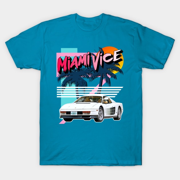 Retro Miami Vice 80s Tribute T-Shirt by darklordpug